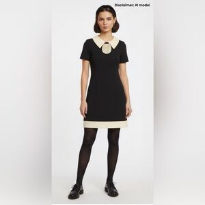 Pink Tartan vintage style mod black and off white dress